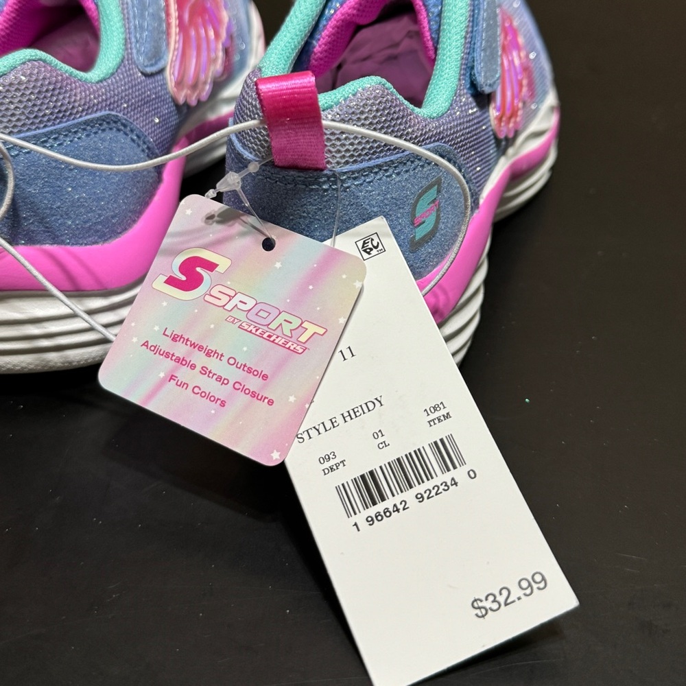 Skechers Kids' Sneakers - Blue and Pink size 11 #010 - Picture 6 of 7